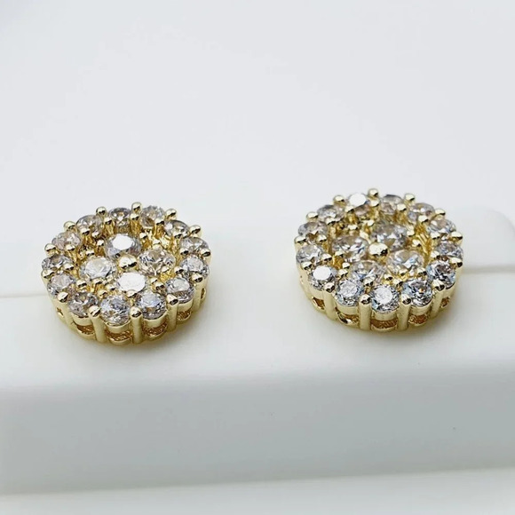 "14K Gold Plated Cubic Zircon Earrings, INUS1BR130 - Picture 7 of 10